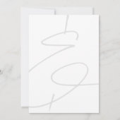 Moderne minimale Elegant Script White Grey Add Pho Save The Date (Achterkant)