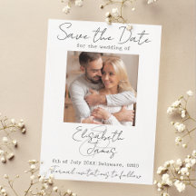 Moderne minimale Elegant Script White Grey Add Pho