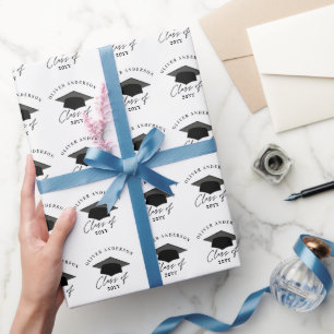 Moderne, minimale elegante afstuderen van boogfoto cadeaupapier