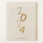 Moderne minimale elegante kleurrijke gepersonalise planner (Achterkant)