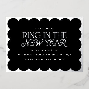 Moderne minimale elegante salie groene retro golve folie feestdagenkaart