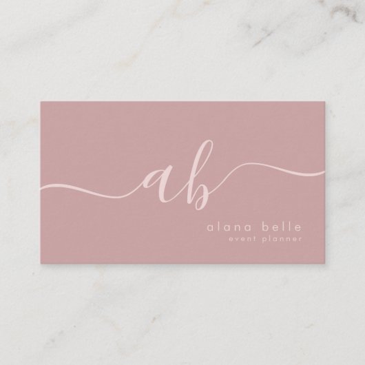 Moderne, minimale en geavanceerde Script-monogram Visitekaartje (Voorkant)