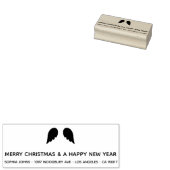 Moderne minimale engel Wings. Kerstadres. Rubberstempel (Gestempeld)