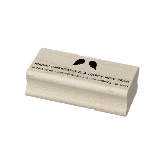 Moderne minimale engel Wings. Kerstadres. Rubberstempel