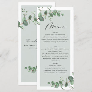 Moderne minimale eucalyptus eenvoudige elegante br menu