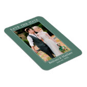 Moderne, minimale Eucalyptus Green Save the Date Magneet (Rechterzijde)