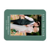 Moderne, minimale Eucalyptus Green Save the Date Magneet (Horizontaal)