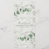 Moderne minimale eucalyptuswithoutbruiloft menu (Achterkant)