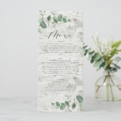 Moderne minimale eucalyptuswithoutbruiloft menu (Staand voorkant)