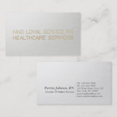 Moderne minimale Faux Gold Foil aangepaste reliëft Visitekaartje (Voorkant / Achterkant)