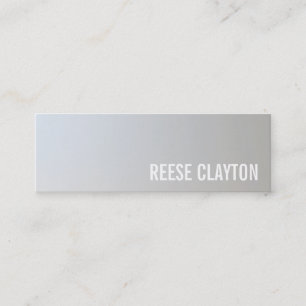 Moderne, minimale Faux Grey Silver Professional Mini Visitekaartje