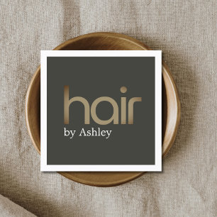 Moderne Minimale Faux Metalen Olie Zwart Bold Hair Vierkante Visitekaartje