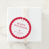 MODERNE minimale feestelijke plek geschulpte rood Bedankjes Labels (In situ)