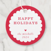 MODERNE minimale feestelijke plek geschulpte rood Bedankjes Labels (Voorkant)