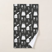 Moderne minimale feestelijke Scandi Black en White Bad Handdoek (Handdoek)