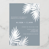 Moderne, minimale Folie van de legant-palmfrontnen Folie Uitnodiging (Voorkant)