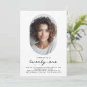 Moderne minimale foto 21e verjaardag kaart (Staand voorkant)