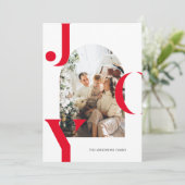 Moderne minimale foto boog vreugde kaart (Staand voorkant)