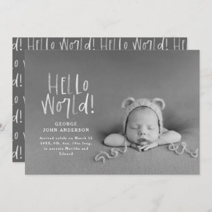 Moderne minimale foto van zwart-wit-typografie aankondiging