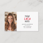 Moderne, minimale foto vervangbare logo visitekaartje (Voorkant)