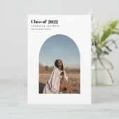 Moderne minimale fotoArch Afstuderen Kaart (Staand voorkant)