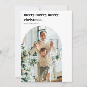 Moderne minimale fotoboog Vrolijk Kerstfeest Kaart (Voorkant)
