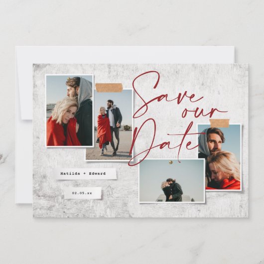 Moderne, minimale fotobruiloft, sla de datum op (Voorkant)