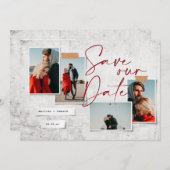 Moderne, minimale fotobruiloft, sla de datum op (Voorkant / Achterkant)
