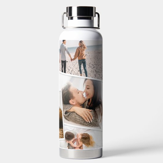 Moderne minimale fotocollage elegant waterfles (Achterkant)