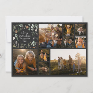 Moderne minimale fotocollage zwart Kerstmis Feestdagenkaart