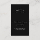 Moderne minimale fotograaf QR-code Sociale media Visitekaartje (Achterkant)