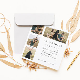 Moderne minimale fotorooster collage stijlvolle ka save the date