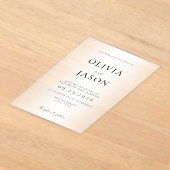 Moderne minimale Frosted Wedding Acryl Uitnodigingen (Laagn)