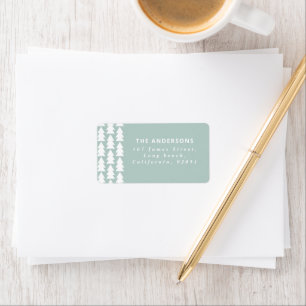 Moderne minimale geometrische aqua kerst grafiek etiket
