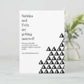 Moderne, minimale Geometrische Kunst Zwarte Wit We Kaart (Staand voorkant)