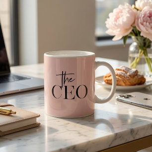 Moderne Minimale Gepersonaliseerde CEO Roze Koffiemok