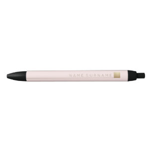 Moderne, minimale Gold Accent Pastel Blush Zwarte Inkt Pen