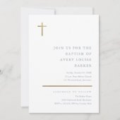 Moderne, minimale Gold Cross-Baptisme Kaart (Voorkant)