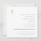 Moderne, minimale Gold Cross-Baptisme Kaart (Voorkant)