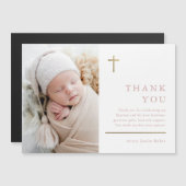 Moderne, minimale Gold Cross Photo Baptisme Hartel (Voorkant / Achterkant)