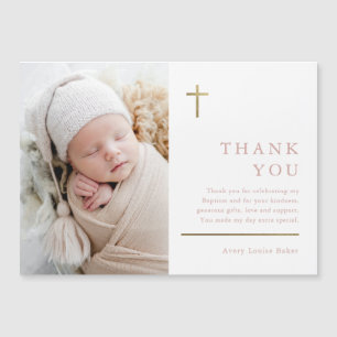 Moderne, minimale Gold Cross Photo Baptisme Hartel