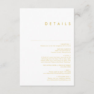 Moderne minimale Gold Font - Kaart met details ove