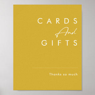 Moderne, minimale Gold-kaarten en cadeaubonnen Poster