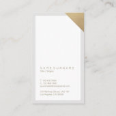 Moderne, minimale Gold Light Grey Vertical Visitekaartje (Achterkant)