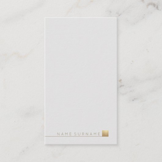 Moderne, minimale Gold Light Grey Vertical Visitekaartje (Voorkant)