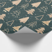 Moderne, minimale gouden kerstbomen cadeaupapier (Hoek)