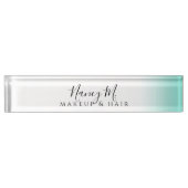 Moderne minimale gradiënt witte make-up & haar naambordje (Voorkant)