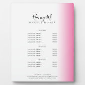 Moderne minimale gradiëntroze witte make-up & haar fotoplaat (Voorkant)