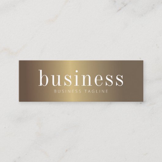 Moderne Minimale grafische Faux Gold QR-code Mini Visitekaartje (Voorkant)