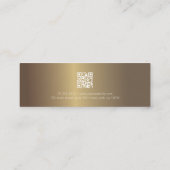 Moderne Minimale grafische Faux Gold QR-code Mini Visitekaartje (Achterkant)